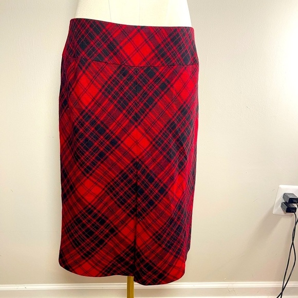 Talbots Plaid Wool A Line Skirt - Picture 1 of 12